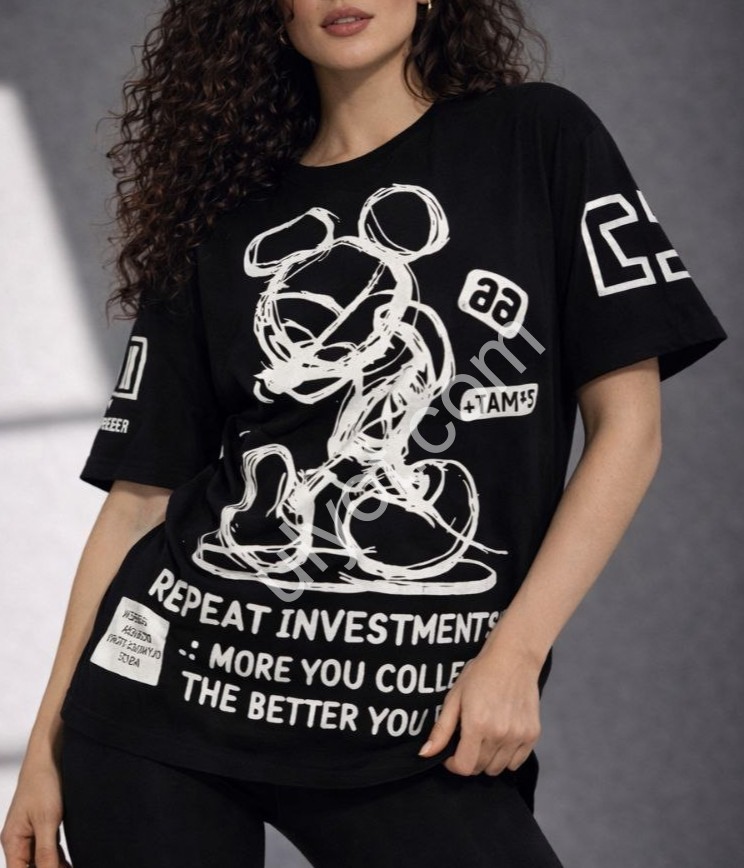 ФУТБОЛКА (ONESIZE 42-46) МІККІ ЧОРНИЙ M40