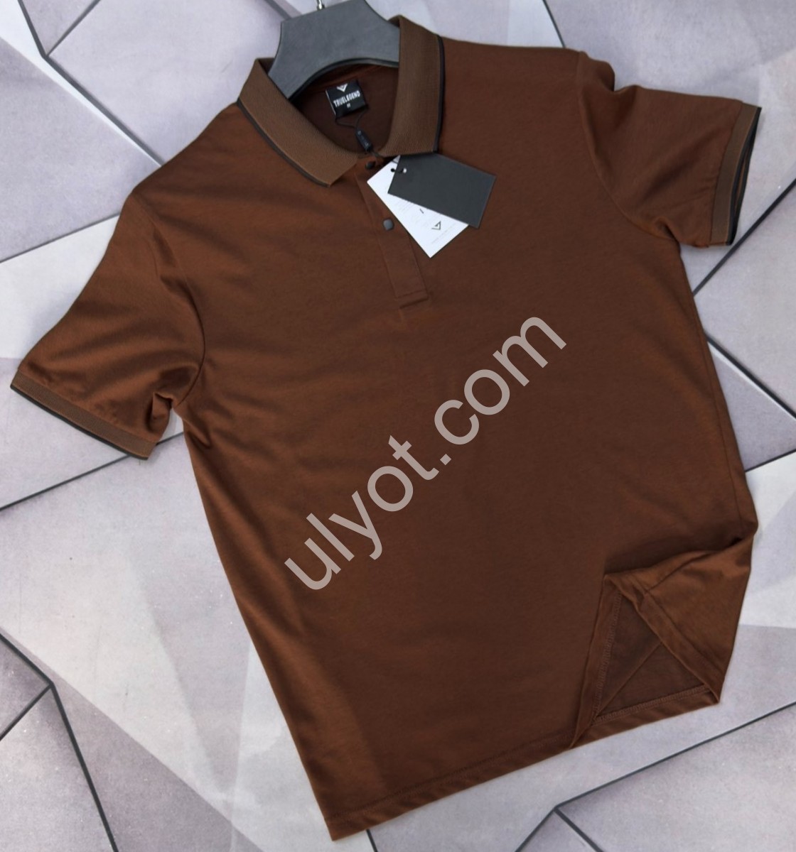 ФУТБОЛКА-ПОЛІ (S-2XL) КОРИЧНЕВИЙ