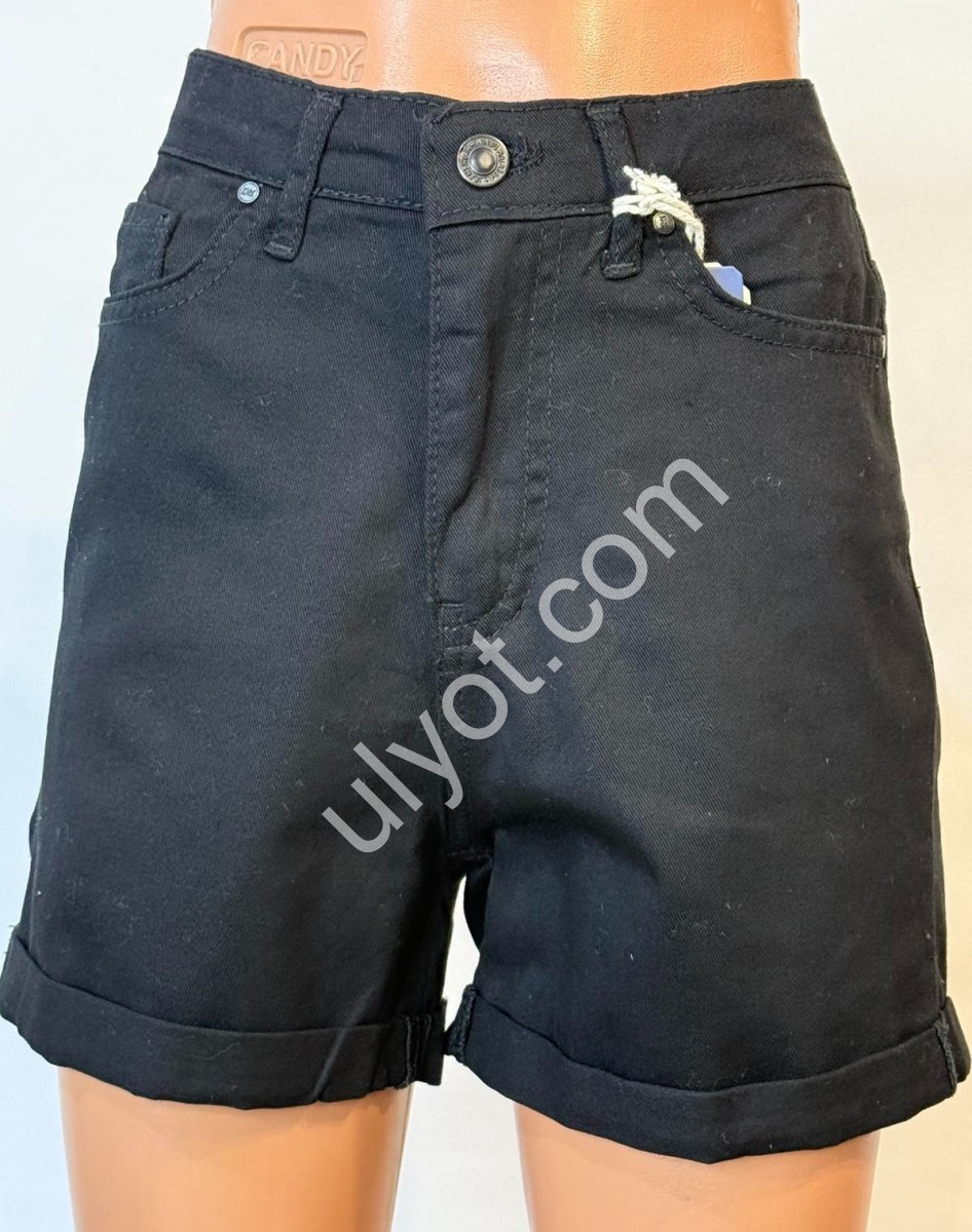 ШОРТЫ PLUS DENIM (25-32) ЧЕРНЫЙ 2106