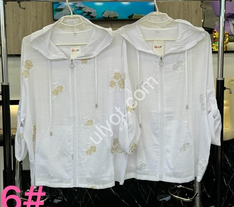 КОФТА JJF (XL-4XL) КВІТИ БІЛИЙ 2396