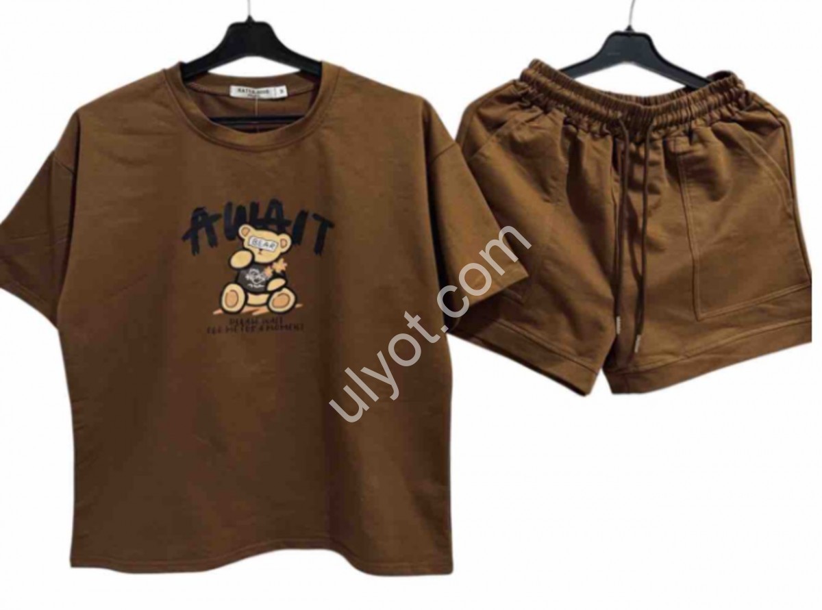 КОСТЮМ (M-XL) КОРИЧНЕВЫЙ 1087