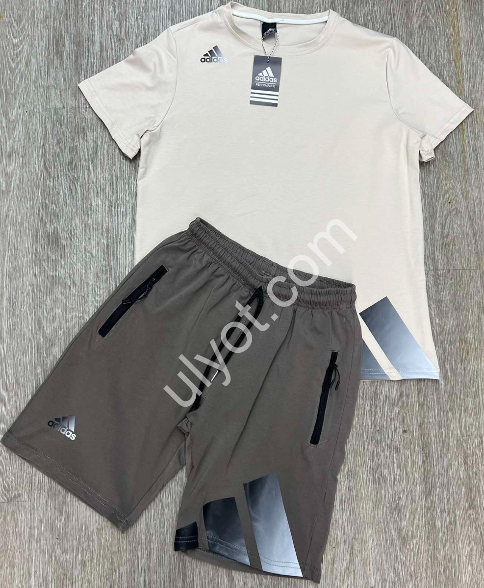 КОСТЮМ A01 (M-3XL) БІЛИЙ+СІРИЙ 280