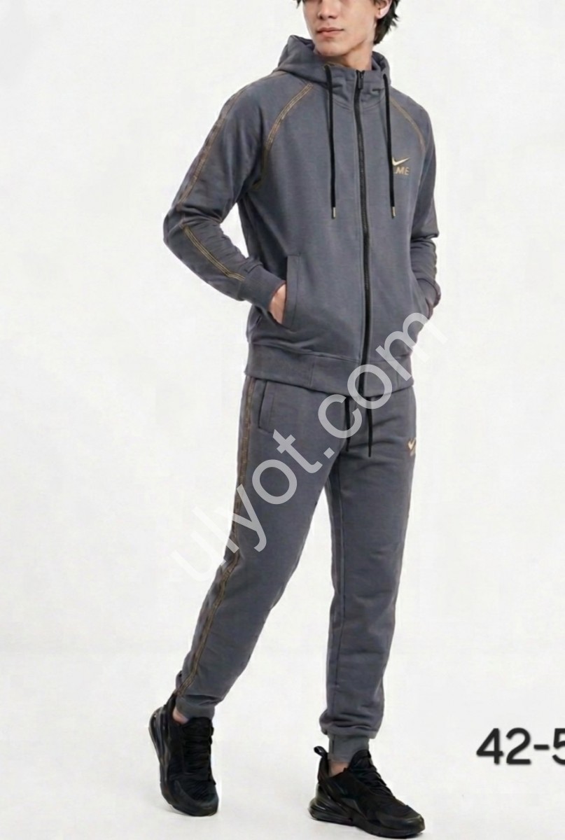 СПОРТ.КОСТЮМ N02 (42-50) МАНЖЕТ СЕРЫЙ+БЕЖ 