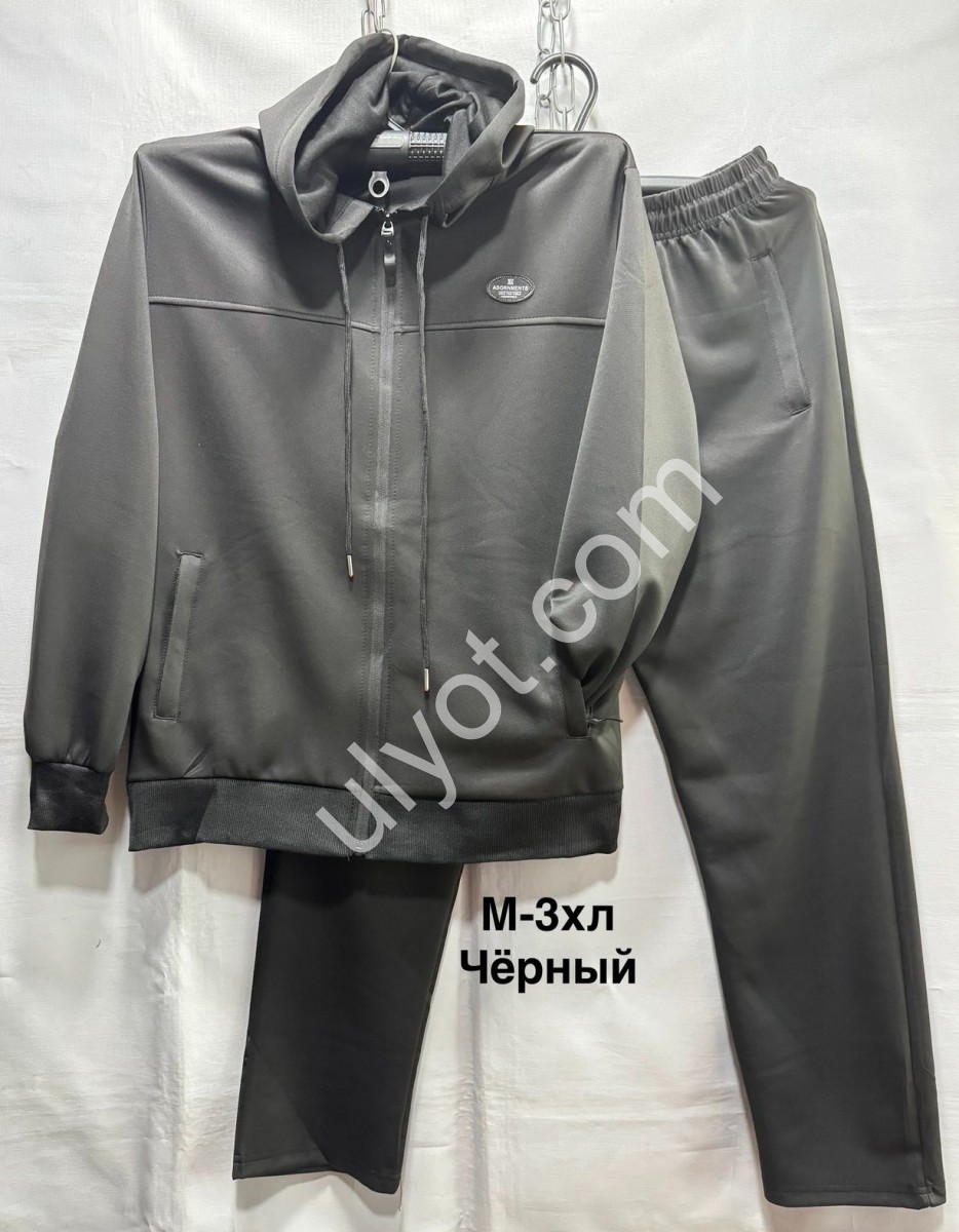 СПОРТ.КОСТЮМ (M-3XL) ПРЯМОЙ ЧЕРНЫЙ 6653