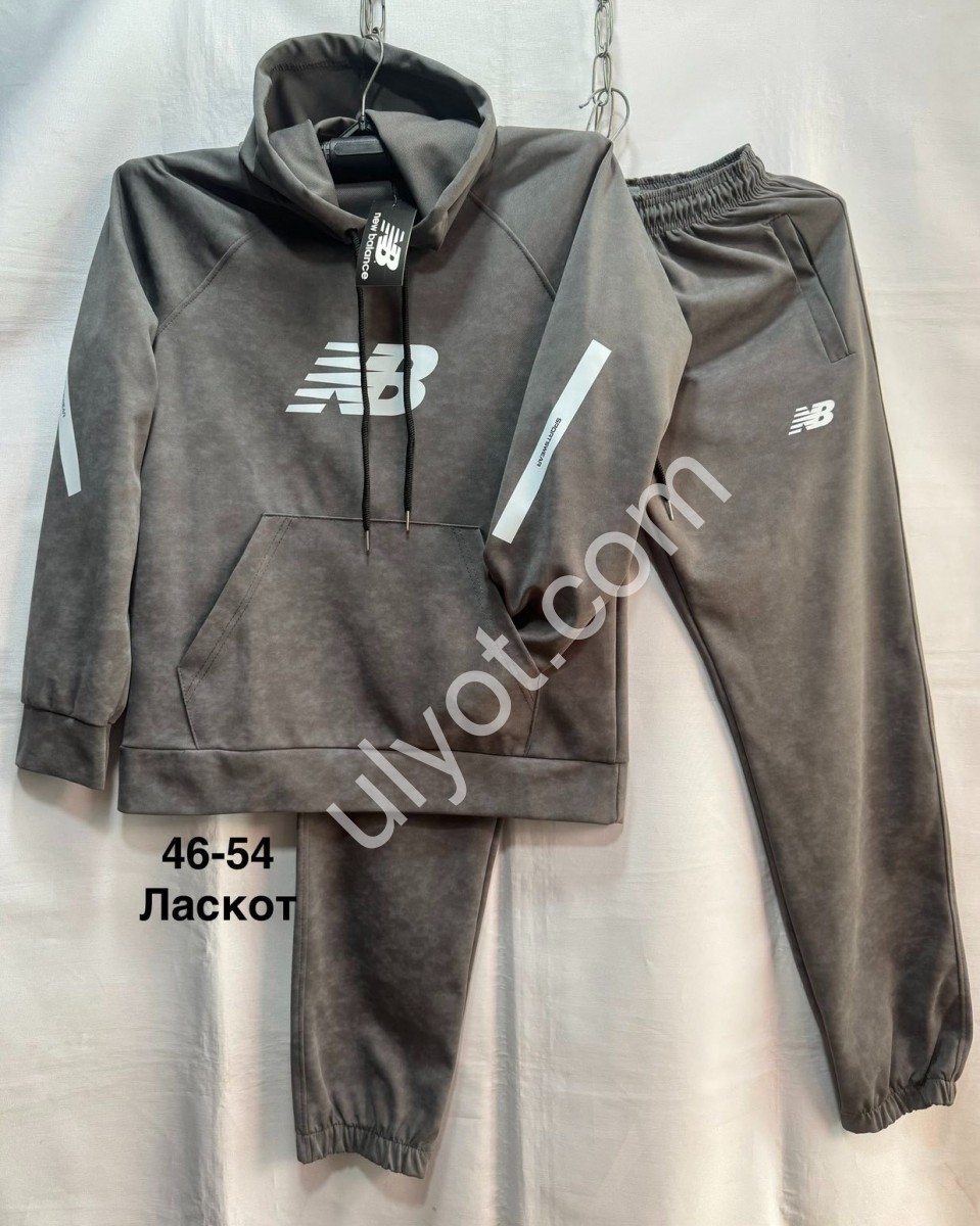 СПОРТ.КОСТЮМ NB02 (46-54) МАНЖЕТ Т.СЕРЫЙ 