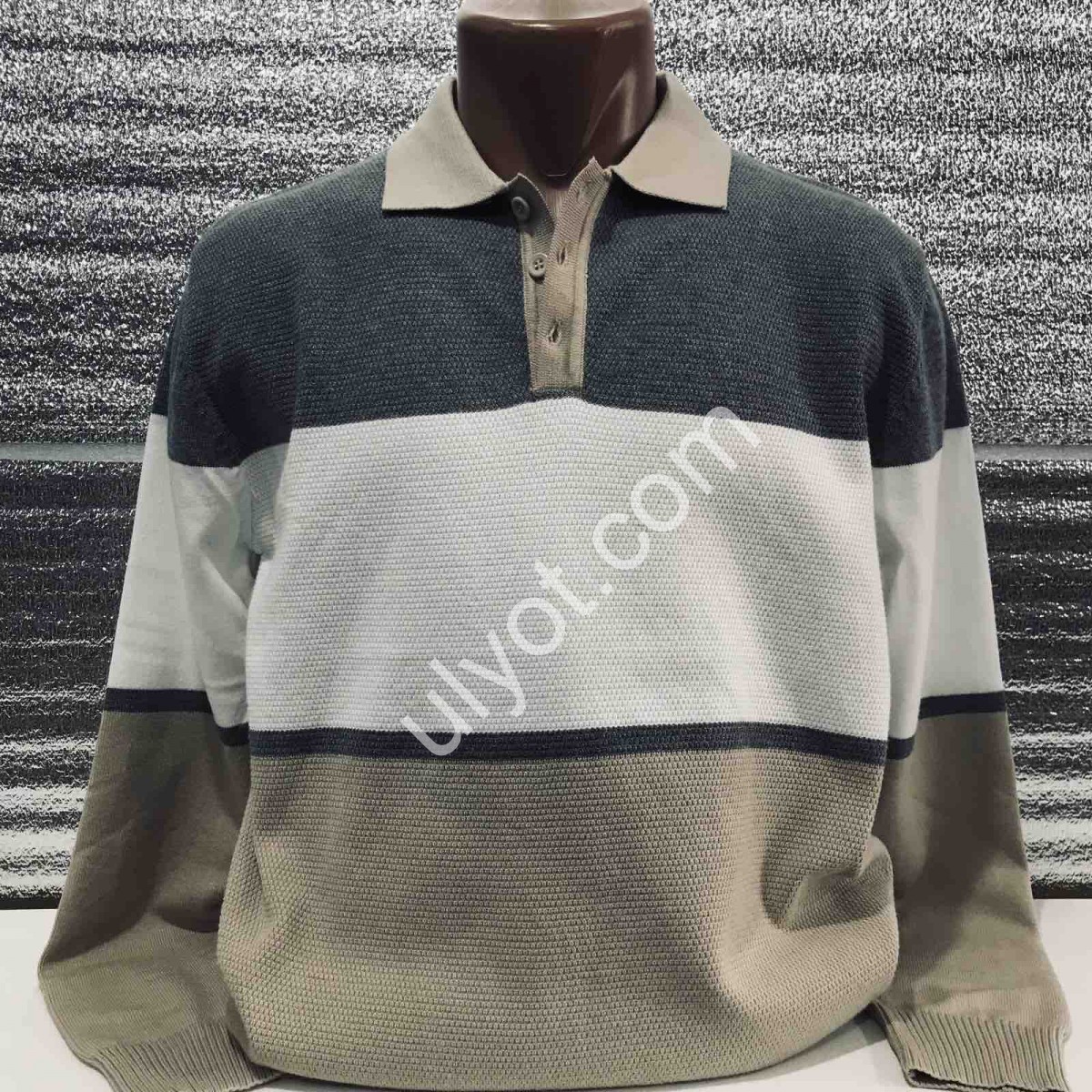 СВИТЕР MJ (M-2XL) СЕРЫЙ+МОЛОЧНЫЙ+БЕЖ 191