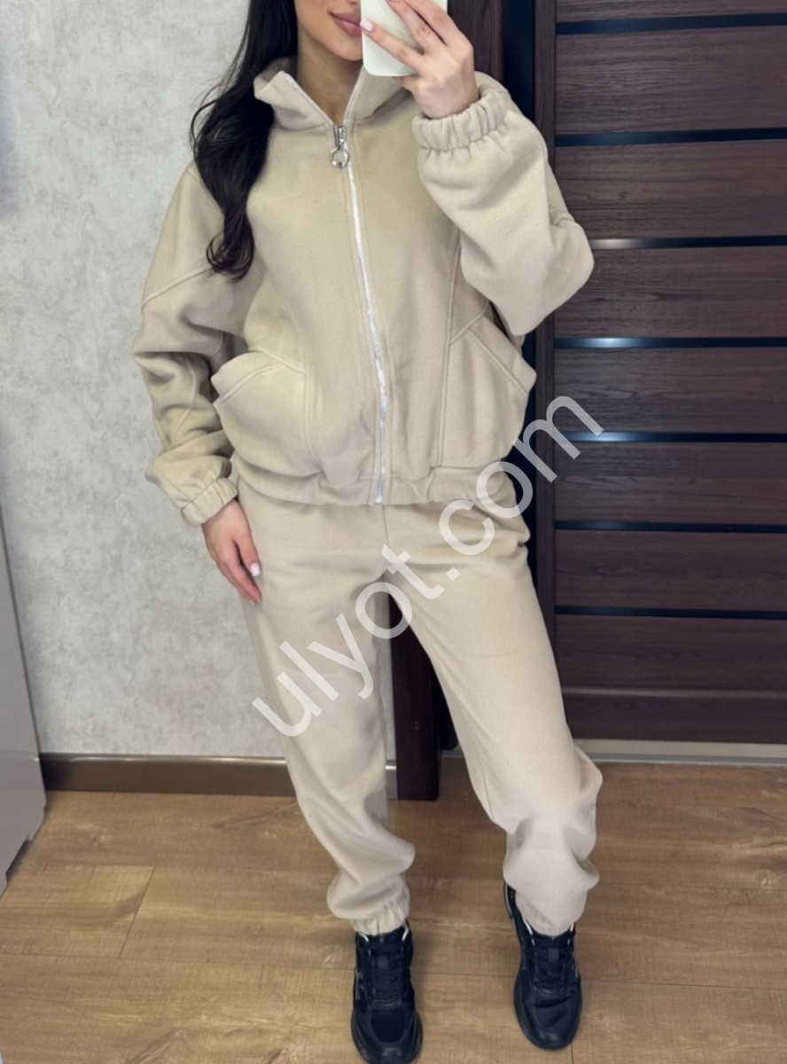 КОСТЮМ (42-50) ФЛИС МАНЖЕТ СВ.БЕЖ 088