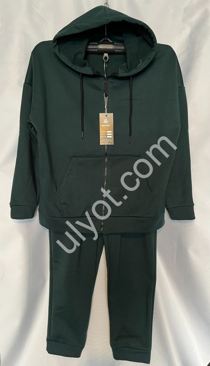 СПОРТ.КОСТЮМ (50-56) ФЛИС МАНЖЕТ Т.ЗЕЛЕНЫЙ 571