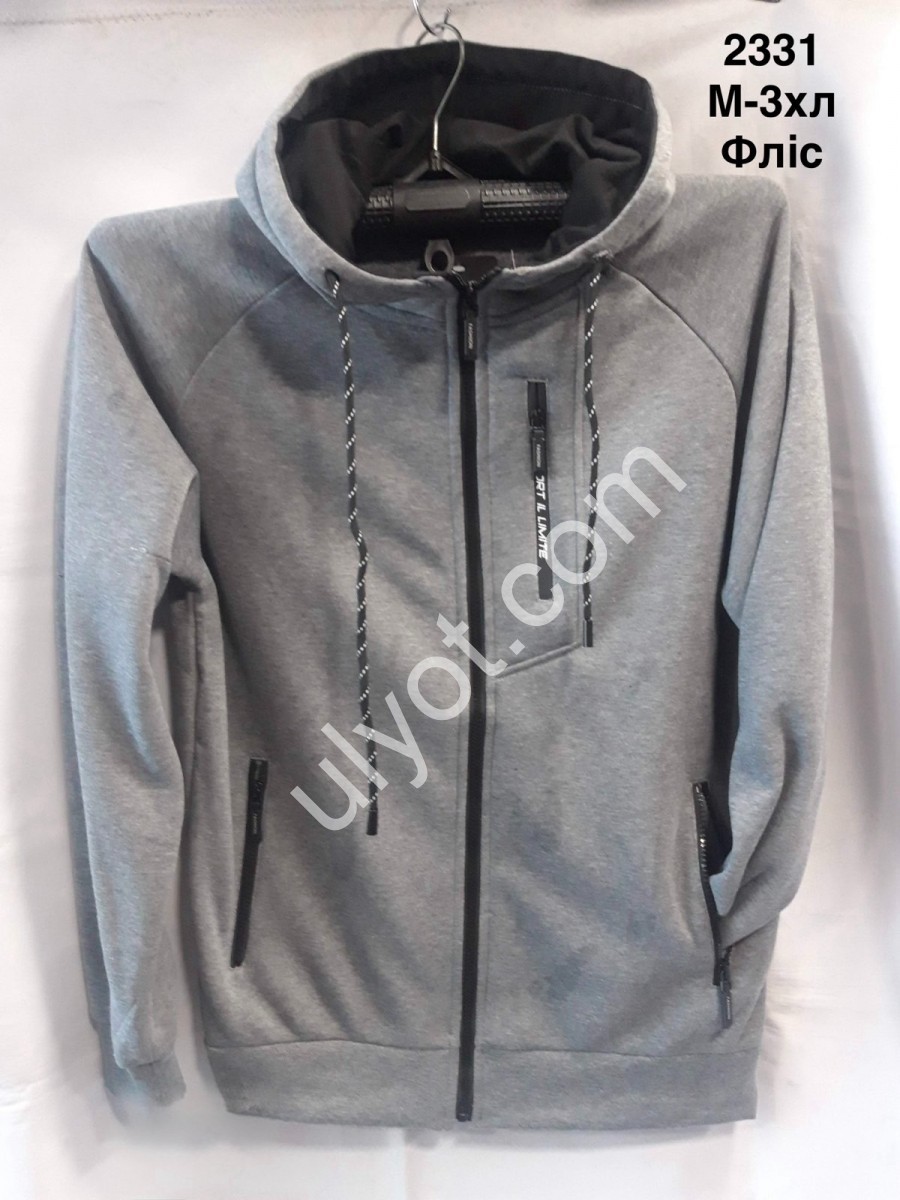 КОФТА (M-3XL) ФЛІС СІРИЙ 2331