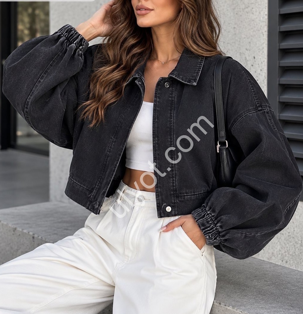 КУРТКА ДЖИНСОВАЯ TOP SHOP (ONE SIZE) ЧЕРНЫЙ 5078
