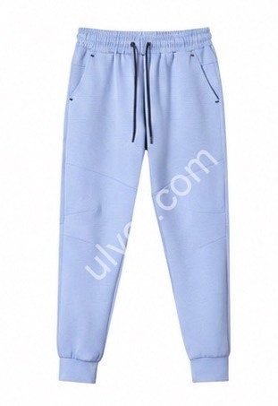 СПОРТ.ШТАНЫ (M-3XL) ФЛИС МАНЖЕТ ГОЛУБОЙ 286