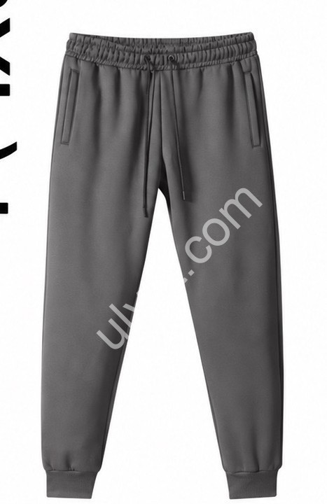 СПОРТ.ШТАНЫ (M-3XL) ФЛИС МАНЖЕТ СЕРЫЙ 290