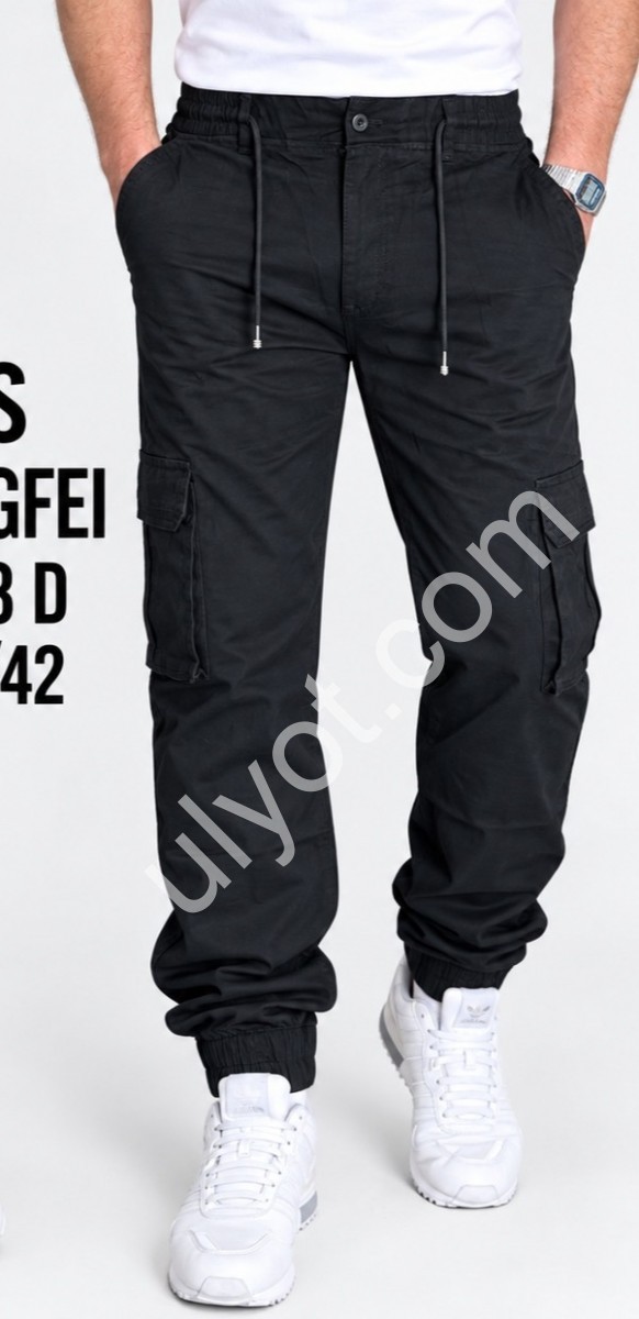 ДЖОГГЕРЫ LONGFEI (34-42) КАРГО ЧЕРНЫЙ 738D