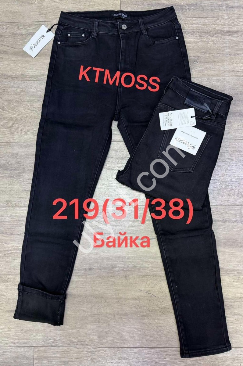 ДЖИНСЫ KT.MOSS (31-38) БАЙКА ЧЕРНЫЙ 219