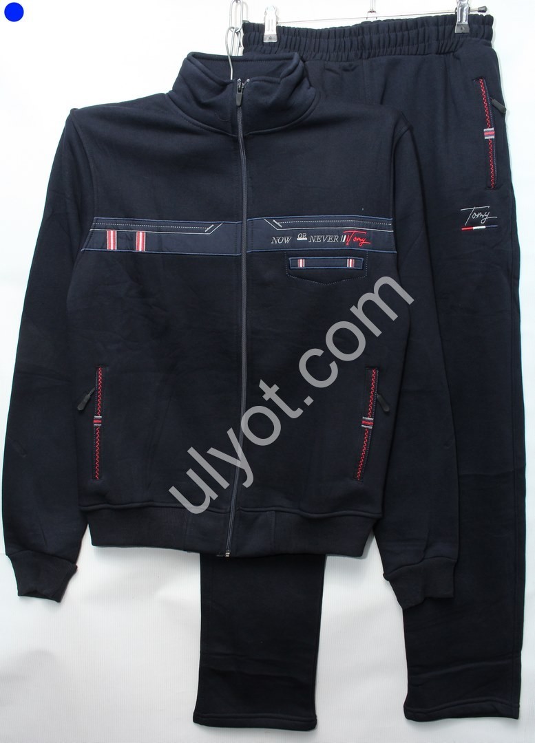 CПОРТ.КОСТЮМ (L-3XL) БАЙКА ПРЯМОЙ Т.СИНИЙ 6282