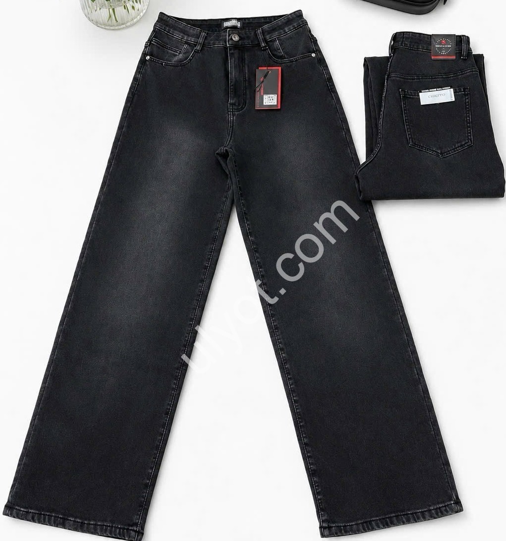 ДЖИНСЫ RELUCKY (31-38) ФЛИС ЧЕРНЫЙ V039-5