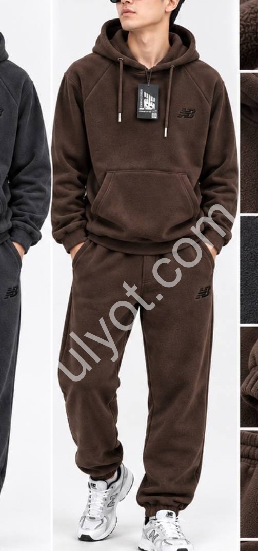 СПОРТ.КОСТЮМ NB02 (46-54) ФЛИС МАНЖЕТ ШОКОЛАД 