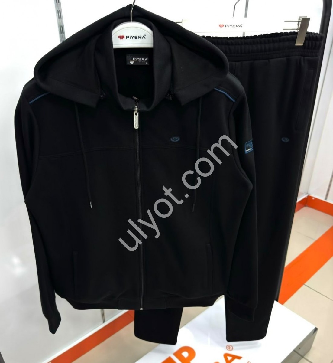 СПОРТ.КОСТЮМ PIYERA (XL-5XL) БАЙКА ПРЯМОЙ ЧЕРНЫЙ 5234