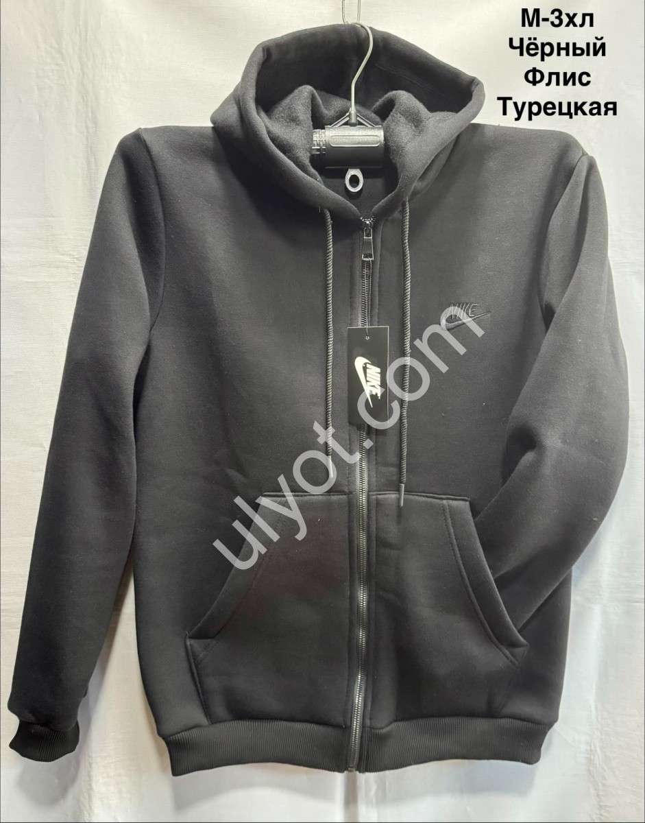 КОФТА N02 (M-3XL) ФЛИС ЧЕРНЫЙ 