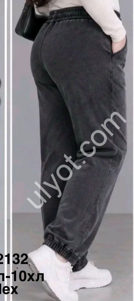 ШТАНИ (5XL-10XL) Хутро МАНЖЕТ Т.СІРИЙ 2132
