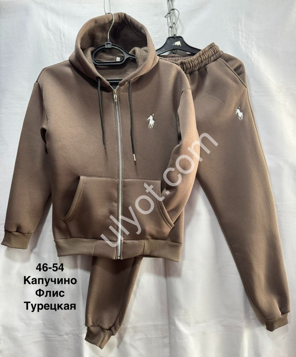 СПОРТ.КОСТЮМ P05 (46-54) ФЛИС МАНЖЕТ КАПУЧИНО 