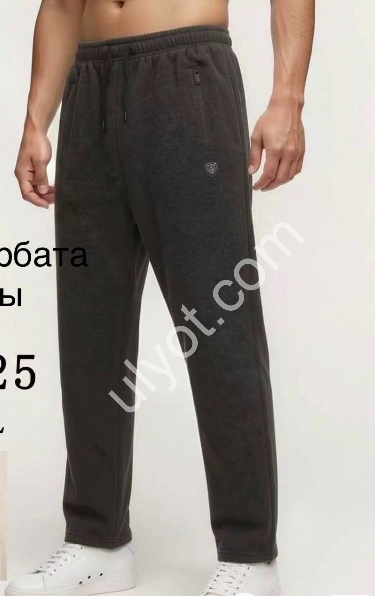 ШТАНЫ (5XL-9XL) ФЛИС ПРЯМОЙ ЧЕРНЫЙ 3125