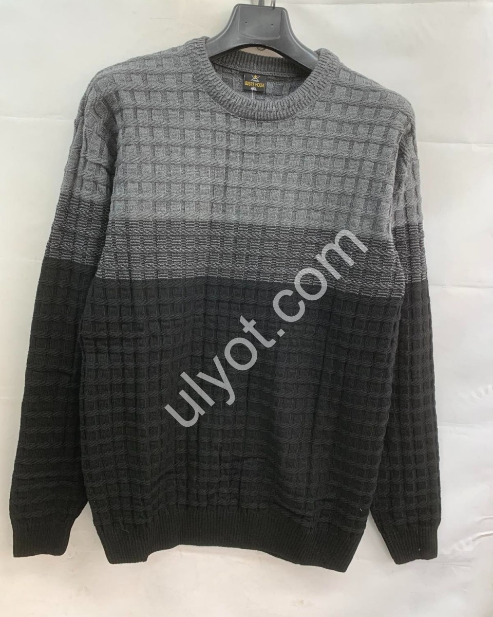СВИТЕР (3XL-5XL) ГРАФИТ+СЕРЫЙ M690