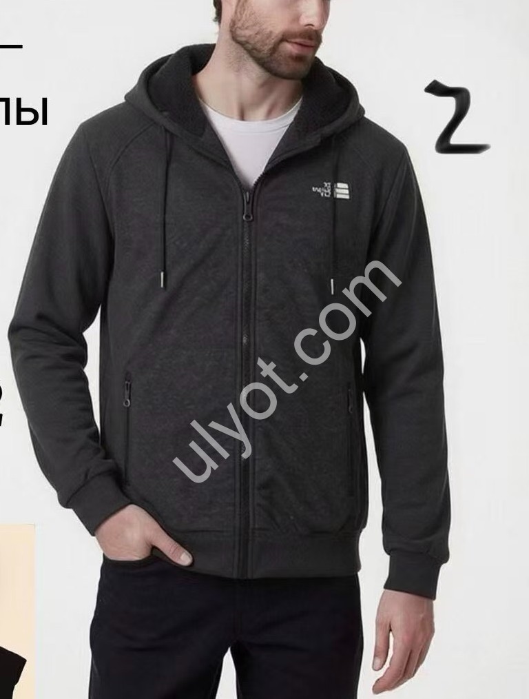 КОФТА (3XL-7XL) МЕХ Т.СЕРЫЙ 2032