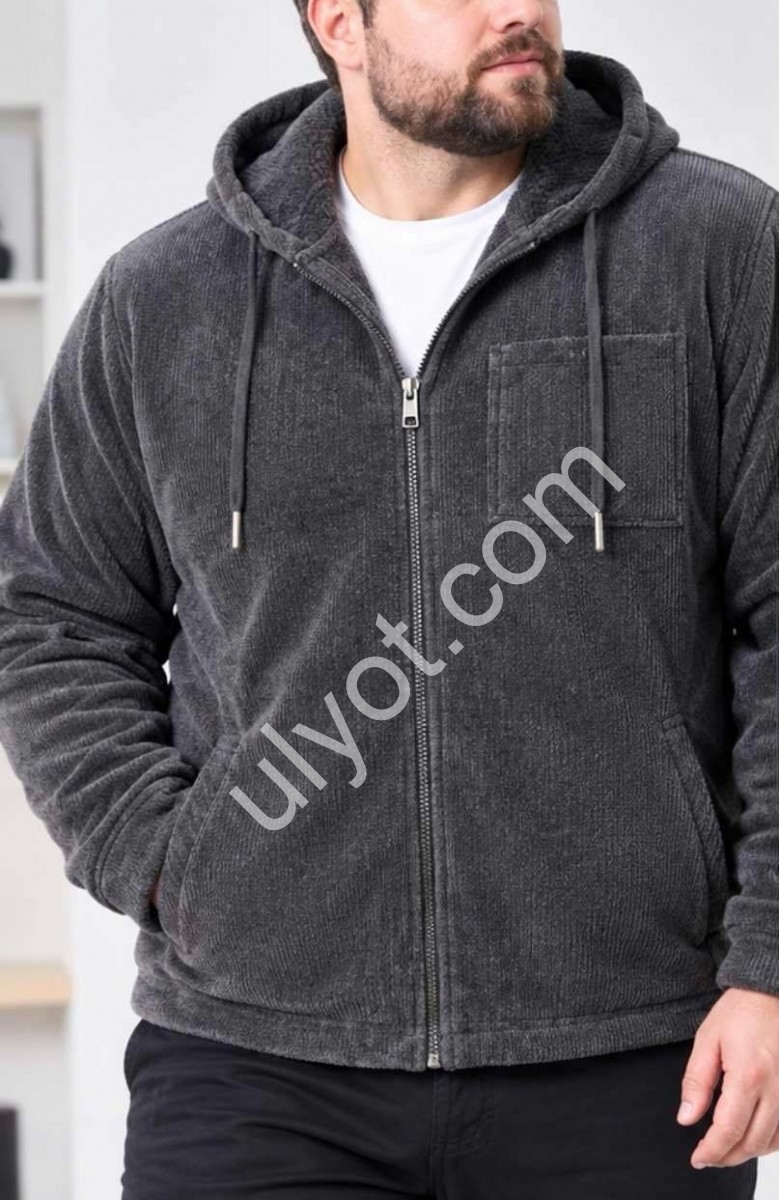 КОФТА (3XL-7XL) МЕХ ГРАФИТ 2057