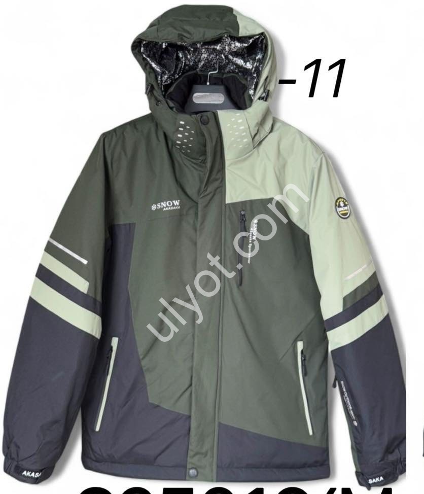 КУРТКА ТЕРМО (M-3XL) ХАКИ+ЧЕРНЫЙ 25019-11
