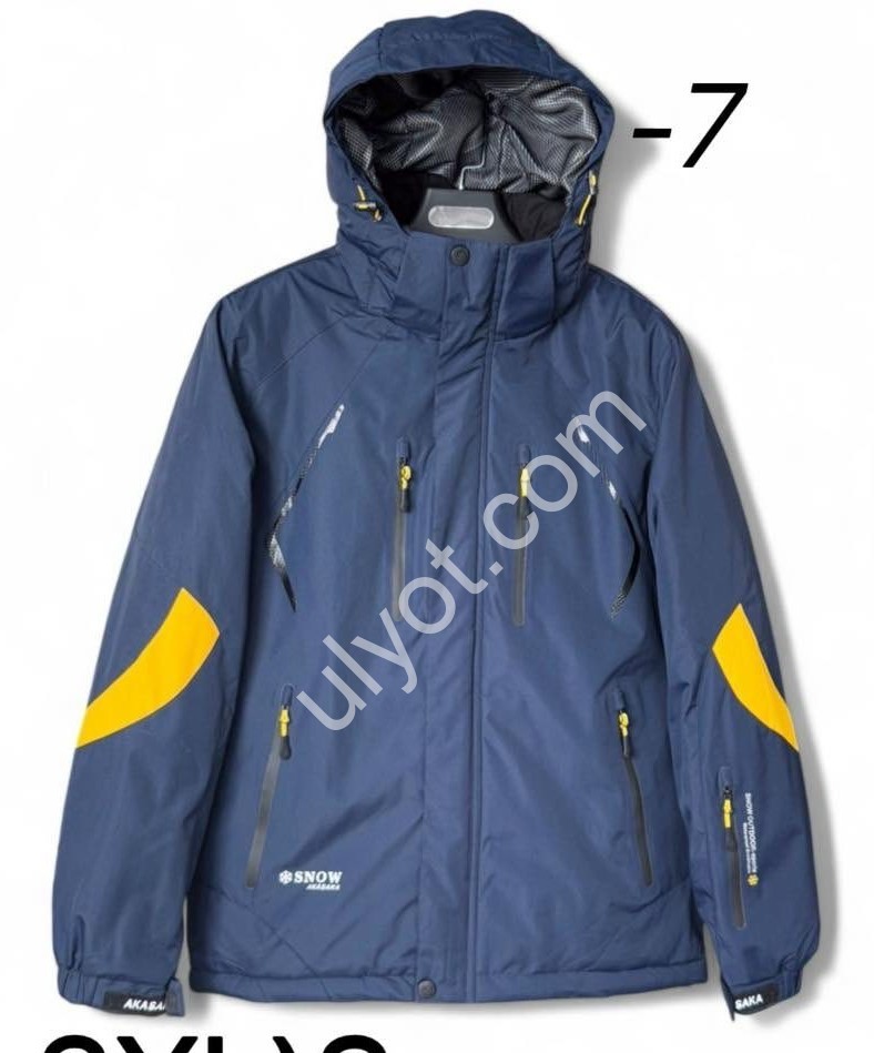 КУРТКА ТЕРМО (M-3XL) Т.СИНИЙ+ЖЕЛТЫЙ 25058-7