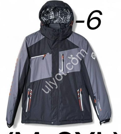 КУРТКА ТЕРМО (M-3XL) ЧЕРНЫЙ+СЕРЫЙ 22079-6