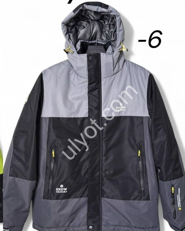 КУРТКА ТЕРМО (M-3XL) ЧЕРНЫЙ+СЕРЫЙ 24059-6