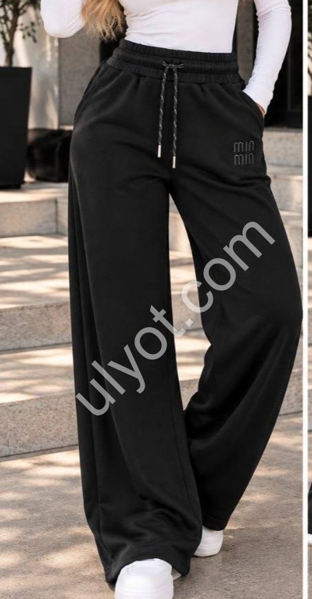 ШТАНЫ (M-3XL) ФЛИС ПРЯМОЙ ЧЕРНЫЙ 2183