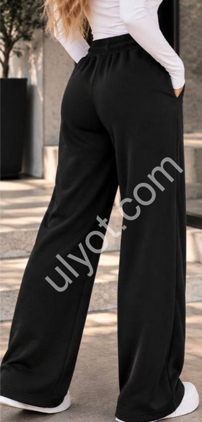ШТАНЫ (M-3XL) ФЛИС ПРЯМОЙ ЧЕРНЫЙ 2183