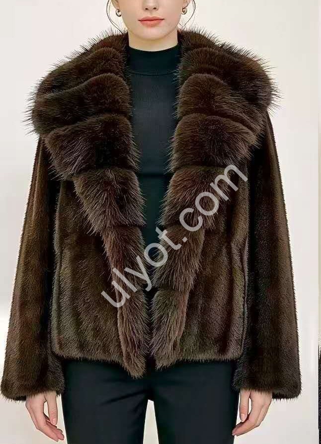 ПОЛУШУБОК (L-2XL) КОРИЧНЕВИЙ 2629
