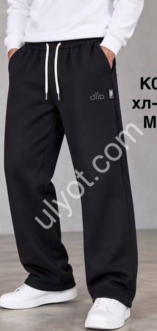 СПОРТ.ШТАНЫ (XL-5XL) МЕХ ЧЕРНЫЙ 001