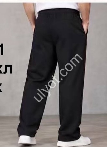 СПОРТ.ШТАНЫ (XL-5XL) МЕХ ЧЕРНЫЙ 001