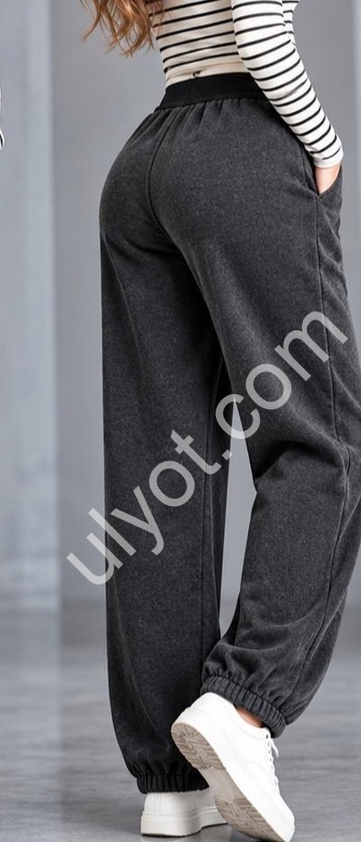ШТАНИ (2XL-6XL) Хутро МАНЖЕТ ЧОРНИЙ 1016