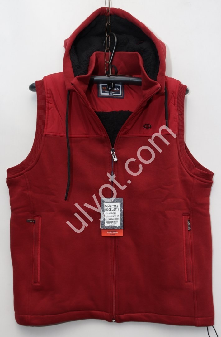 ЖИЛЕТ (M-3XL) МЕХ БОРДО 5179
