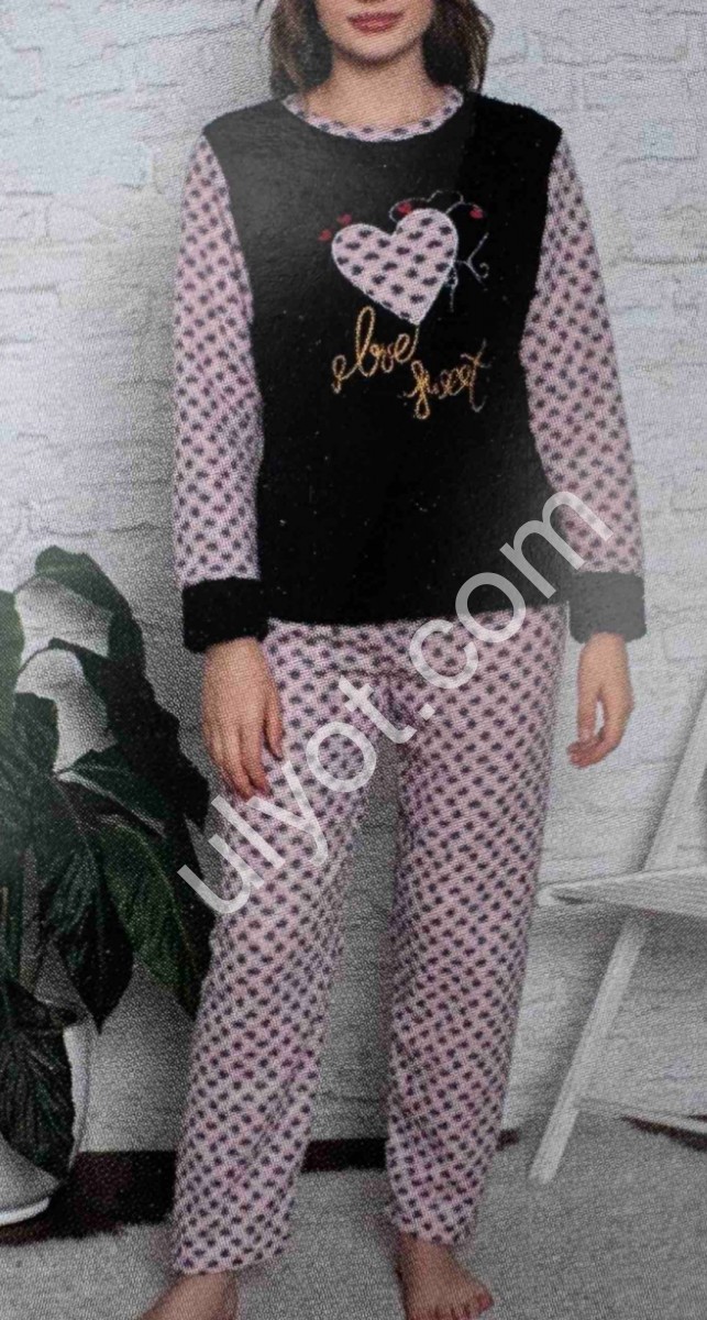 ПИЖАМА (M-2XL) ФЛИС Т.СИНИЙ 8039