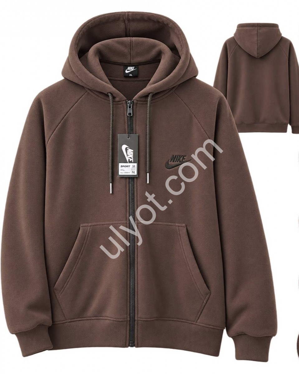 СПОРТ.КОФТА N02 (56-64) ФЛИС КОРИЧНЕВЫЙ 