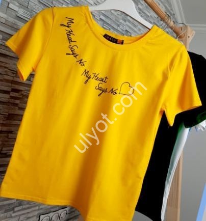 ФУТБОЛКА НАДПИСЬ (S-XL) ГОРЧИЦА 