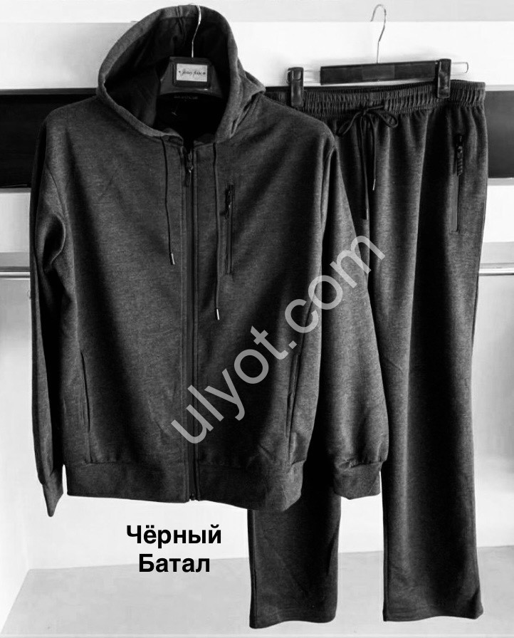 СПОРТ.КОСТЮМ (3XL-7XL) ПРЯМИЙ ЧОРНИЙ 2383