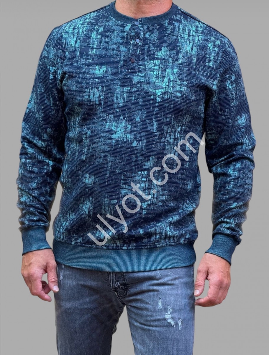 ДЖЕМПЕР (M-2XL) ДЖИНС+Т.МЯТА 243519