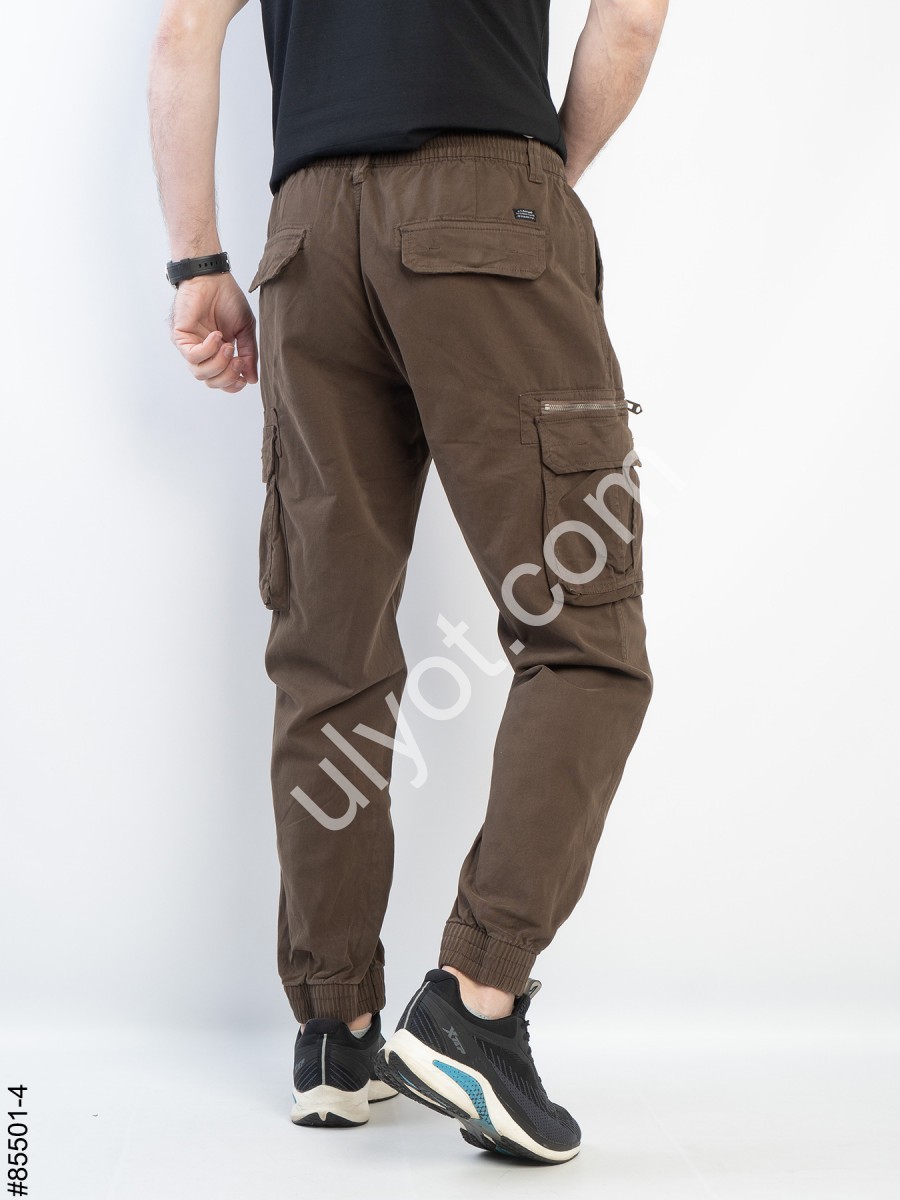 ДЖИНСЫ КАРГО (29-38) КОРИЧНЕВЫЙ 85501-4