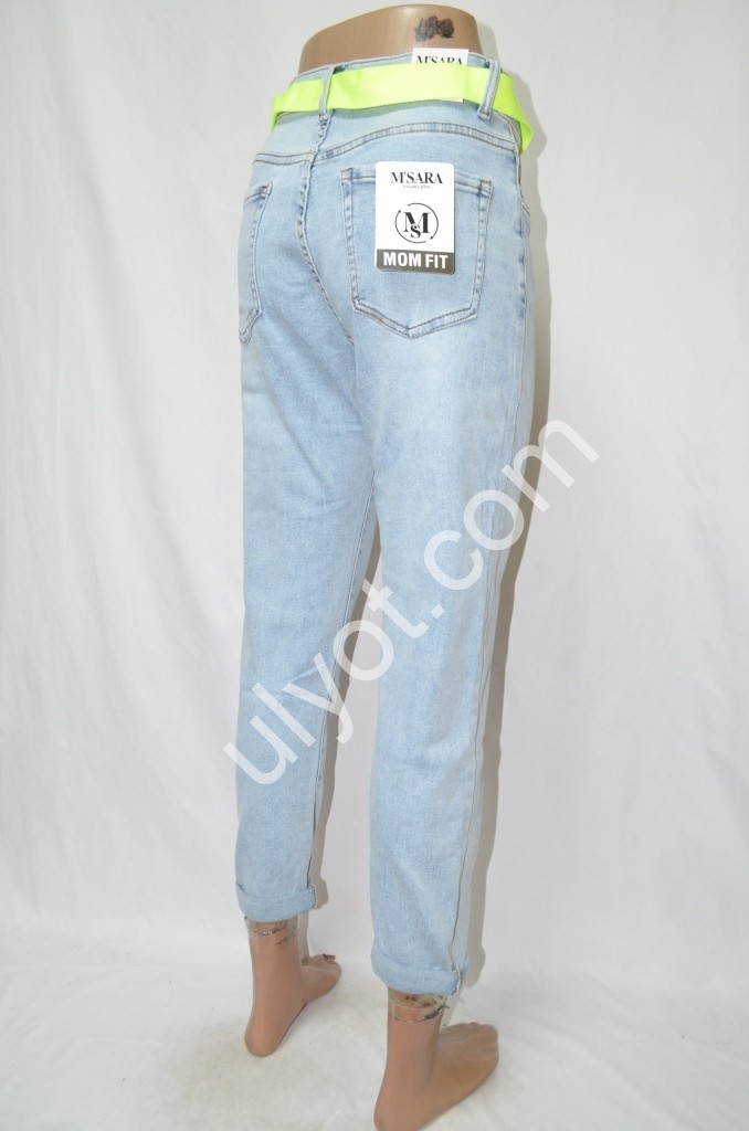 Фото 3 ДЖИНСЫ M.SARA (XS-XL) ГОЛУБОЙ 2896-6