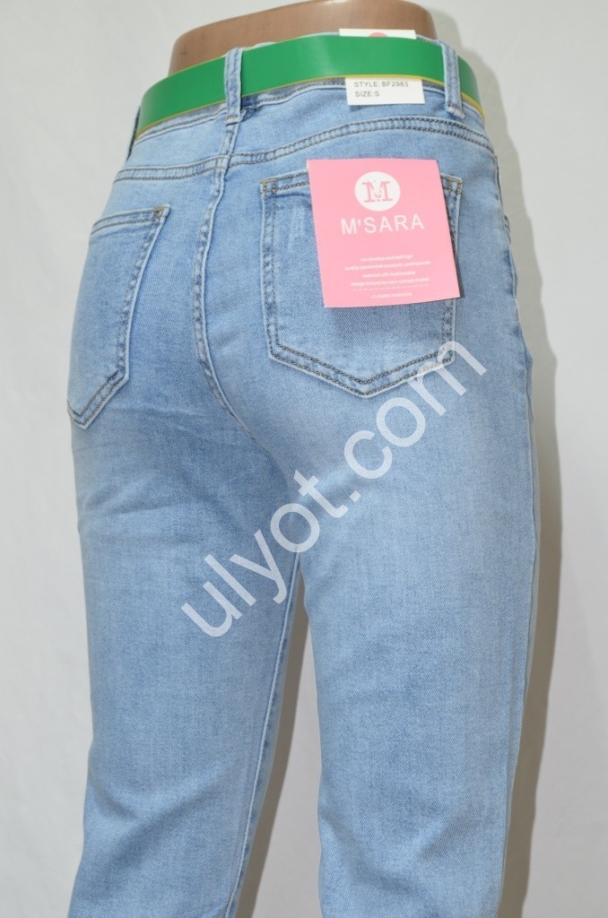 ДЖИНСЫ M.SARA (XS-XL) ГОЛУБОЙ 2983