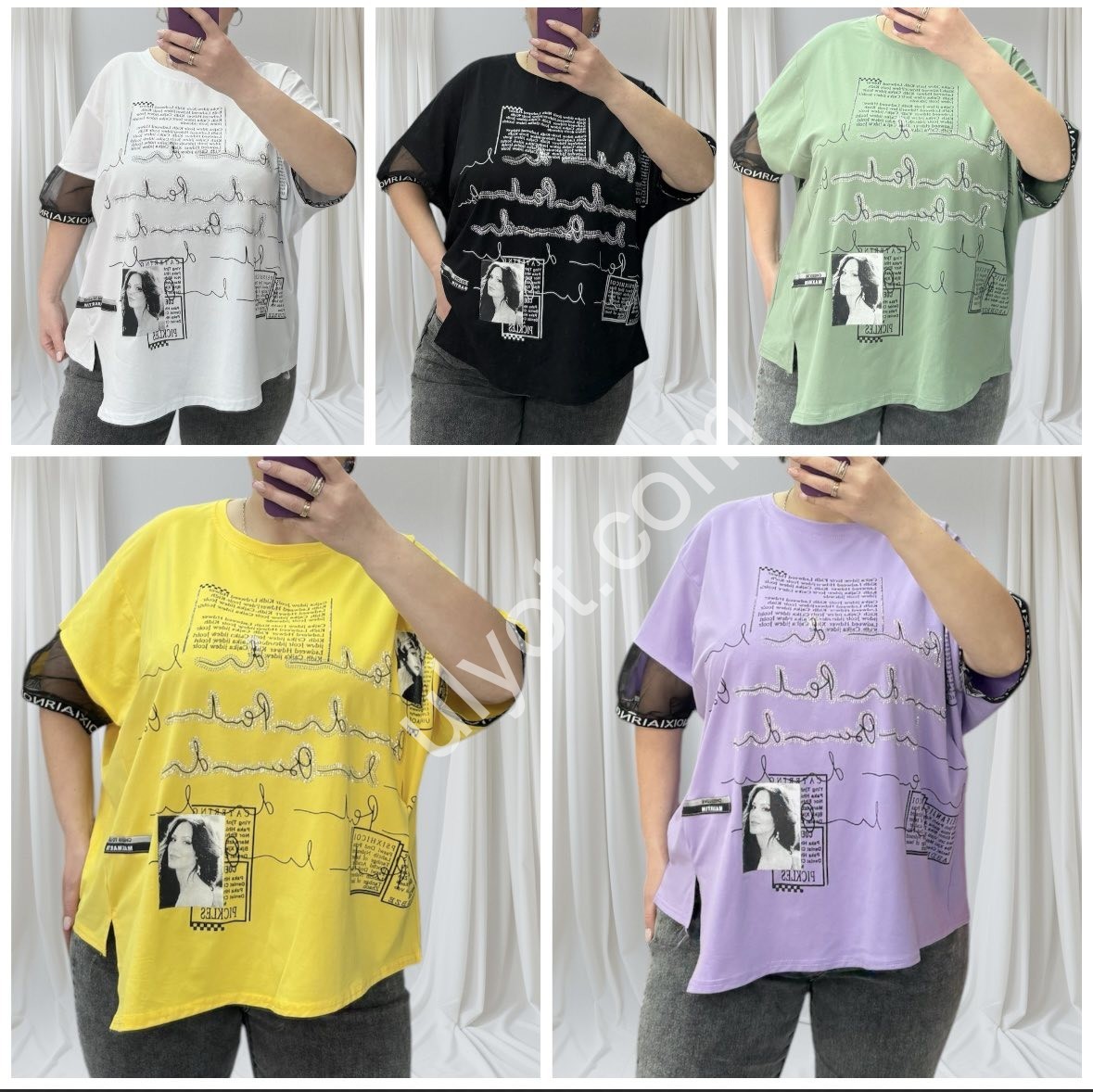 ФУТБОЛКА OVERSIZE (52-56) МІКС 25316