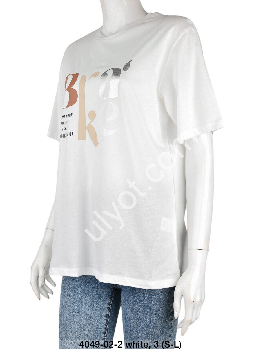 ФУТБОЛКА БУКВЫ (S-L) БЕЛЫЙ 4049